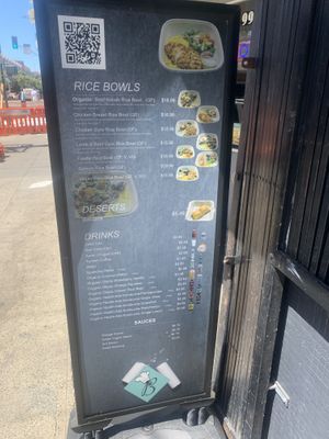 Menu posted outside  at The Bite in San Francisco