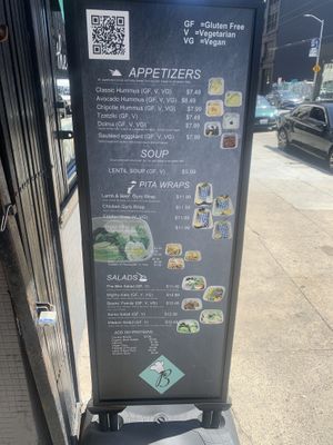 Menu posted outside  at The Bite in San Francisco