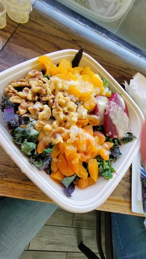 Kale salad! Has kale, walnuts, apricot, oranges, beets with a perfect dressing to tie it all together! at The Bite in San Francisco