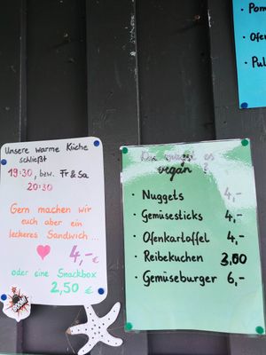 Vegan menu at Beachhouse in Meinhard