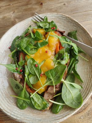 Warm Sweet potato and cold manago at Echo in Veszprem