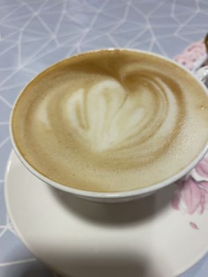 Latte   at Sykurverk Café in Akureyri