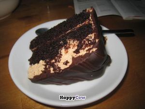 A cake from Lujuria Vegano (bought at Gopal) at Pasteleria La Estrella Cake Shop in Barcelona