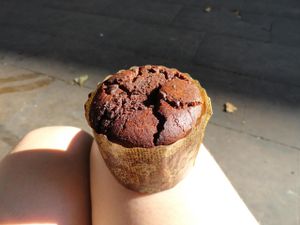 Chocolate fondant at Pasteleria La Estrella Cake Shop in Barcelona