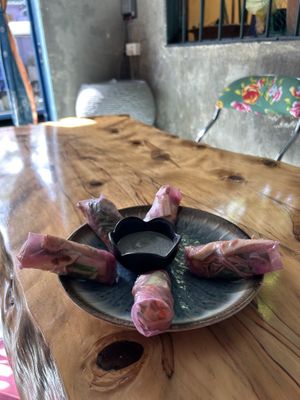 Fresh springrolls  at Madame Hà in Con Dao