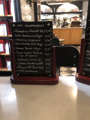 Dessert menu (change regularly)  at Cafe Lulu in Sete