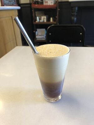 Iced coffee with oat milk  at Cafe Lulu in Sete