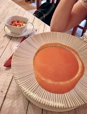 Salmorejo  at Mesón Sorrosal in Broto
