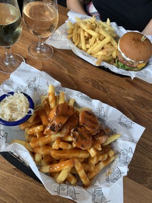 She got a burger   at The Old Bookshop in Bristol