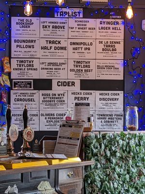 Beer and cider menu (March 10, 2024) at The Old Bookshop in Bristol