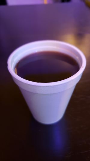 Quentão (R$7). Delicious. Piping hot wine seasoned with cinnamon. A Brazilian classic on a cold night. at Janaíno Vegan Bar in Curitiba