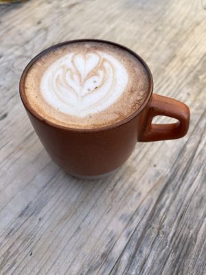 Hot chocolate with oat milk  at Marmadukes in Sheffield