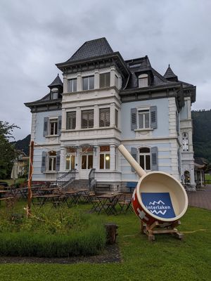 outside at Fondue Villa & Garden in Unterseen