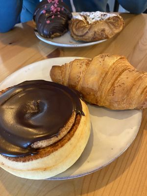 Croissants, cinnamon roll, and Danish  at Brauðgerðarhús Akureyrar in Akureyri