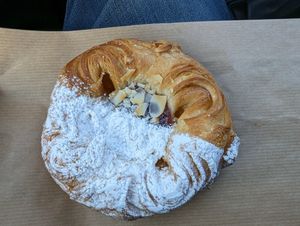 Raspberry jam pastry. Don't miss this one! at Brauðgerðarhús Akureyrar in Akureyri