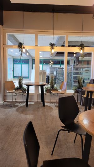 Seating area at Brauðgerðarhús Akureyrar in Akureyri