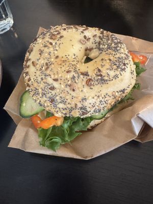 Vegan bagel  at Brauðgerðarhús Akureyrar in Akureyri