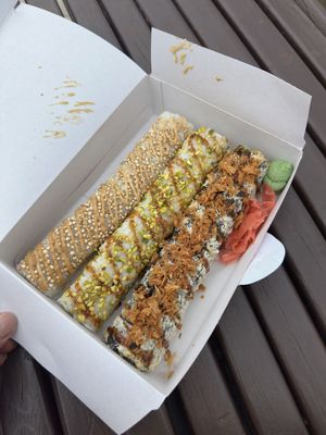 Vegan sushi rolls  at Nori Sushi in Koper
