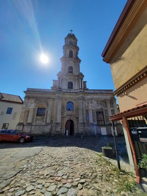 Restaurant exterior at Pirmas Blynas in Vilnius