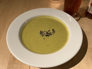 Soup of the day  at Pirmas Blynas in Vilnius