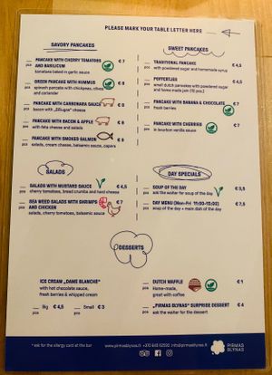 Menu, Page 1 at Pirmas Blynas in Vilnius