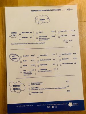 Menu, Page 2 at Pirmas Blynas in Vilnius