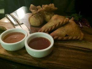 Golden Pouch & Curry Puffs at Ren Dao Asian Vegetarian in Elsternwick