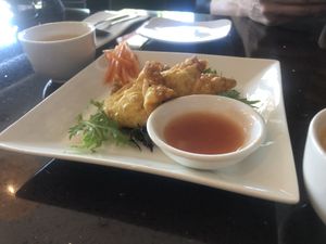 Entree - wontons, we already ate two. at Ren Dao Asian Vegetarian in Elsternwick