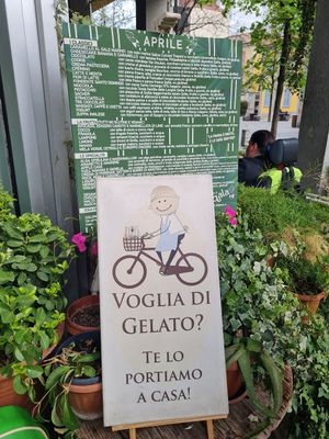 April's menu at G'ala Gelateria in Lissone