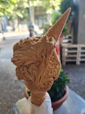 Vegan salted caramel and vegan coffee.. both amazing! at G'ala Gelateria in Lissone