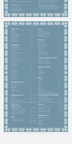 Menu 2 at Little Cortile in Hannover