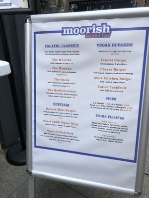 *go for the vegan ‘pulled pork' 😉  at Moorish Falafel Bar in Norwich