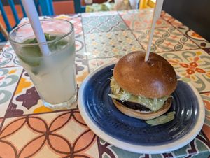 Vegan cheeseburger at Moorish Falafel Bar in Norwich