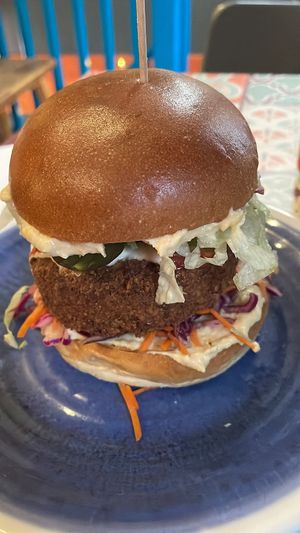 Falafel burger at Moorish Falafel Bar in Norwich