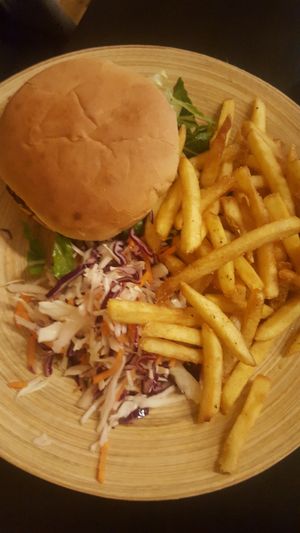bbq pulled jackfruit burger at Moorish Falafel Bar in Norwich