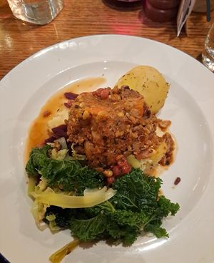 Lentil Loaf roast dinner at The Red Lion in Rugeley