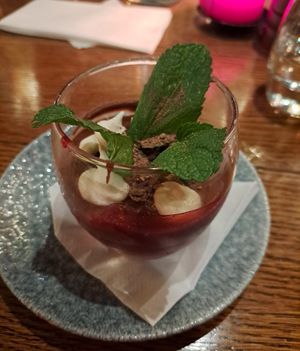 Cherry trifle at The Red Lion in Rugeley