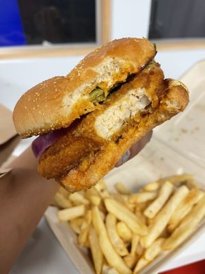 Inside Chicken Sandwich #Veganuary at Sweet Vibes - Pop up in Hazelwood