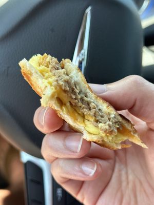 The breakfast sandwich, I ate it too fast to get a full pic  at Sweet Vibes - Pop up in Hazelwood