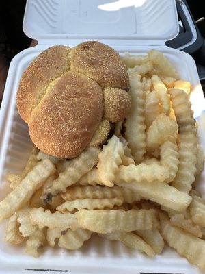 Fries are very generous  at Sweet Vibes - Pop up in Hazelwood