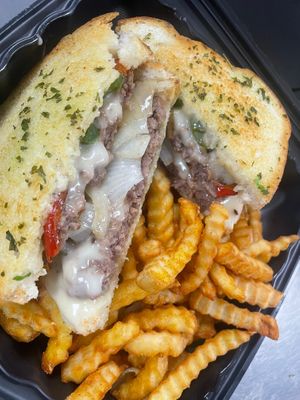 Thee Philly burger  at Sweet Vibes - Pop up in Hazelwood