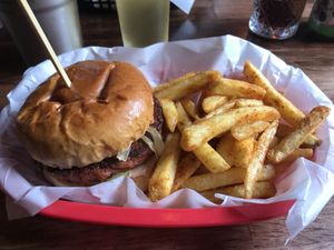 The rabbit burger   at Rabbit Food @ Meadows Tap in Edinburgh