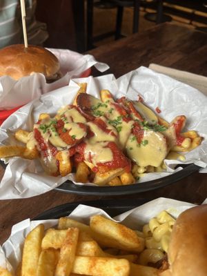 Pepperoni pizza fries   at Rabbit Food @ Meadows Tap in Edinburgh