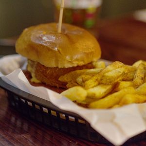 Rabbit burger at Rabbit Food @ Meadows Tap in Edinburgh