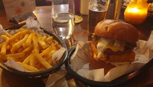 Rabbit the Bruce with a portion of fries at Rabbit Food @ Meadows Tap in Edinburgh