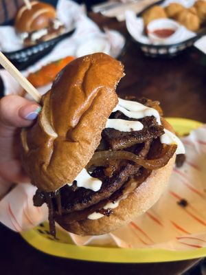 Doner go breaking my heart burger  at Rabbit Food @ Meadows Tap in Edinburgh