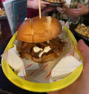 doner kebab burger  at Rabbit Food @ Meadows Tap in Edinburgh