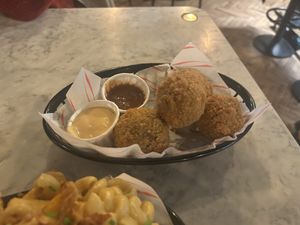 Haggis bawls  at Rabbit Food @ Meadows Tap in Edinburgh