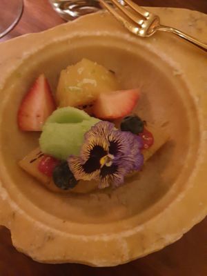 Double sorbet with fruit at Mini Bar - José Avillez in Lisbon