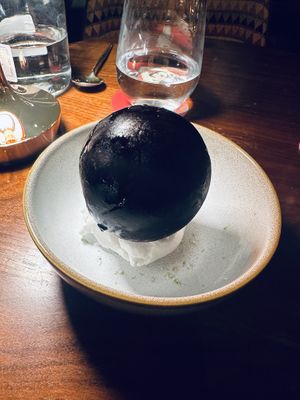 The passion fruit globe. Give it a good whack    at Mini Bar - José Avillez in Lisbon